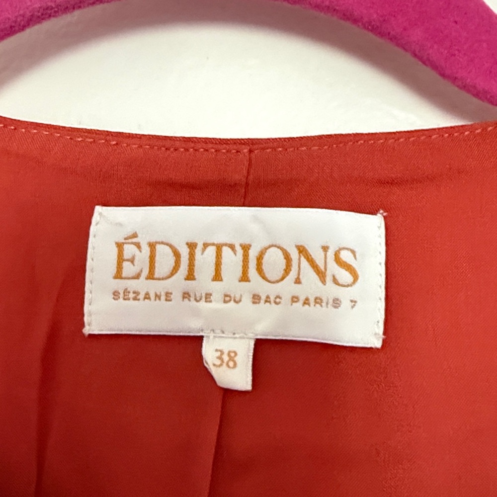 Sezane Red Button-Front Crop Top - Picture 2 of 3